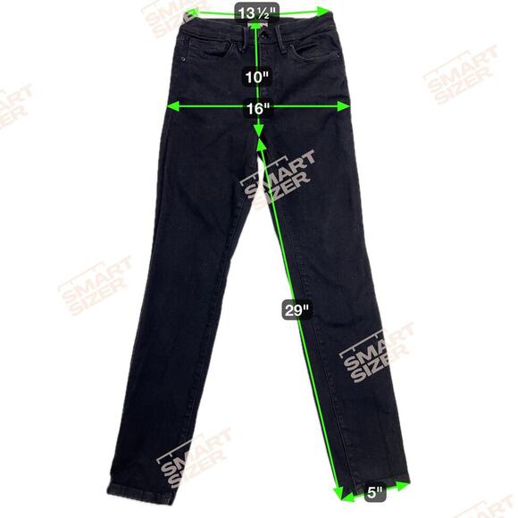 Good American Always Fits Good Legs Black Skinny Jeans Mid Rise Size 6-12 - Picture 3 of 13